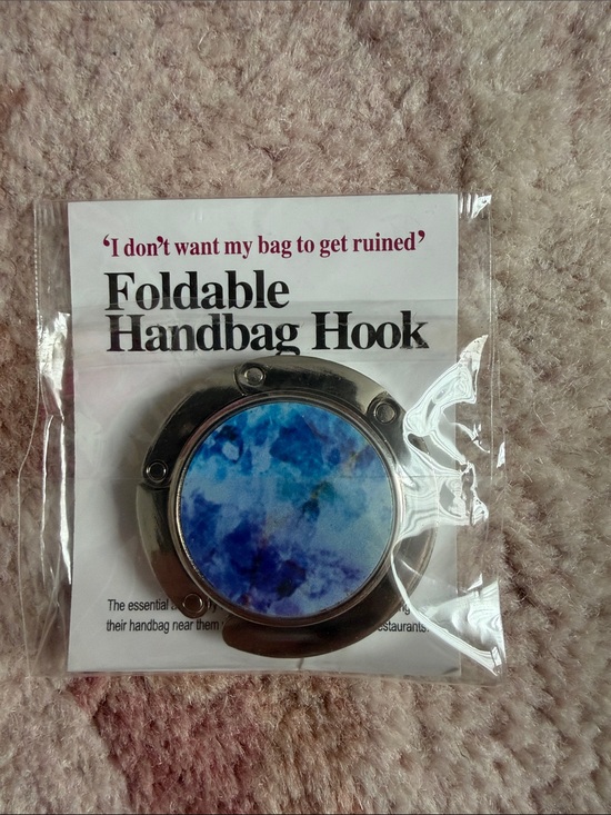 Accessories - NEW Foldable Handbag Hook with Blue Marble Insert